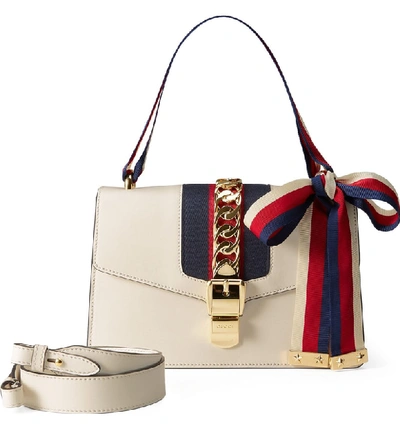 Shop Gucci Small Leather Shoulder Bag In White
