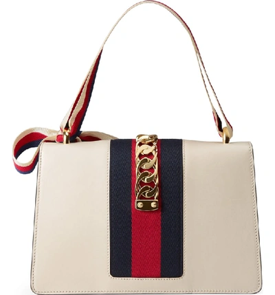 Shop Gucci Small Leather Shoulder Bag In White