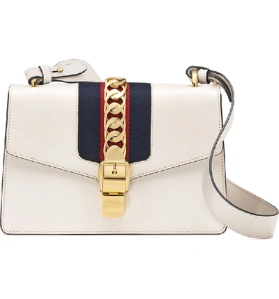 Shop Gucci Small Leather Shoulder Bag In White