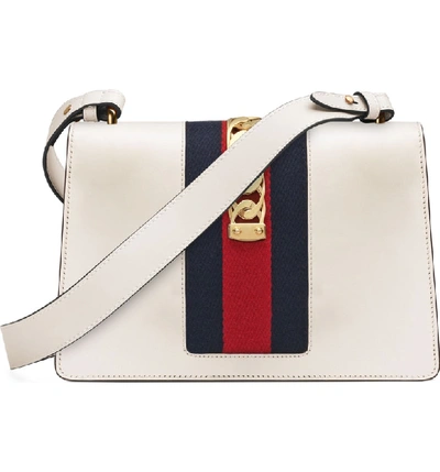 Shop Gucci Small Leather Shoulder Bag In White