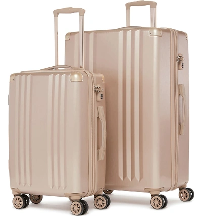 Calpak Ambeur 2-piece Spinner Luggage Set In Gold