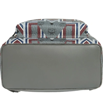 Shop Mcm Stark Gunta Print Faux Leather Backpack - Grey In Phantom Grey Ep