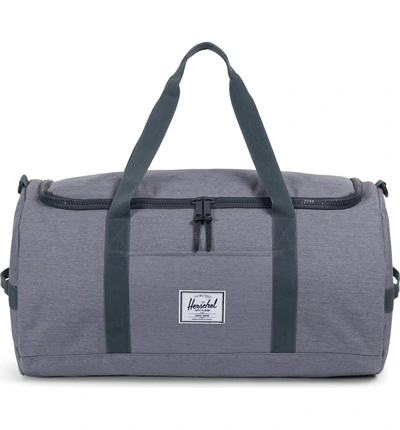 Shop Herschel Supply Co Sutton Duffel Bag - Grey In Mid Grey Crosshatch
