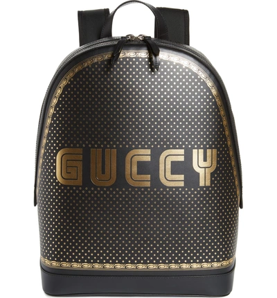 Shop Gucci Magnetismo Leather Backpack - Black