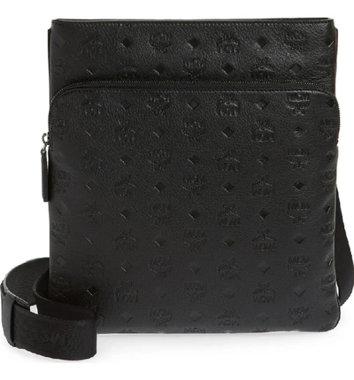 Shop Mcm Ottomar Leather Crossbody Bag - Black