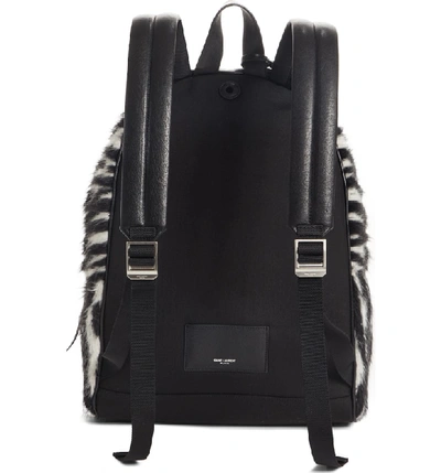 Shop Saint Laurent Zebra Backpack In Black Multi