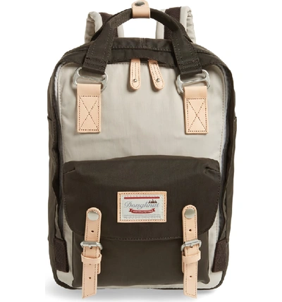 Shop Doughnut Macaroon Colorblock Backpack - Ivory In Ivory/ Expresso