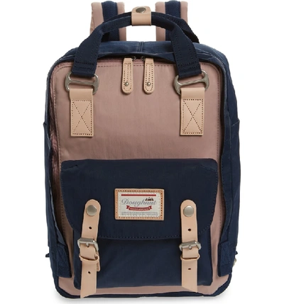 Shop Doughnut Macaroon Colorblock Backpack In Light Pink/ Navy