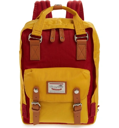 Shop Doughnut Macaroon Colorblock Backpack In Wine/ Mustard