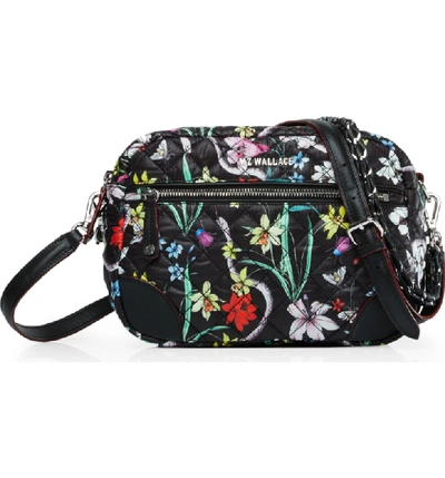 Shop Mz Wallace Small Crosby Bag - Black In Eden Floral