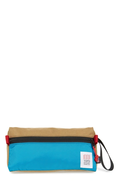 Shop Topo Designs Dopp Kit In Khaki/turquoise