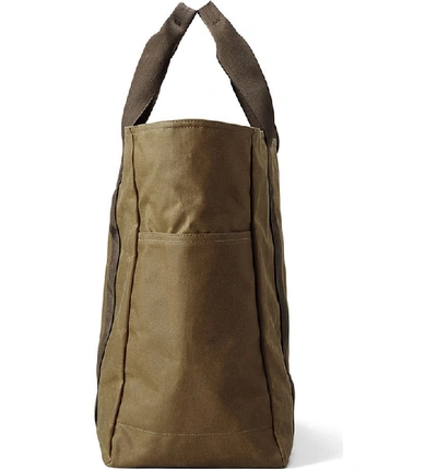 Shop Filson Large Grab 'n' Go Tote Bag In Dark Tan/ Brown