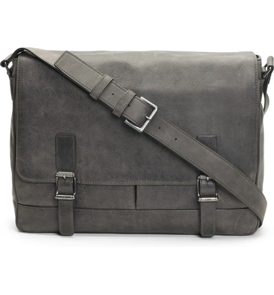 Shop Frye Oliver Leather Messenger Bag - Grey In Slate