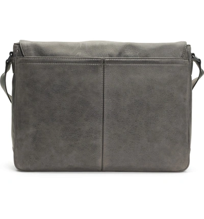 Shop Frye Oliver Leather Messenger Bag - Grey In Slate