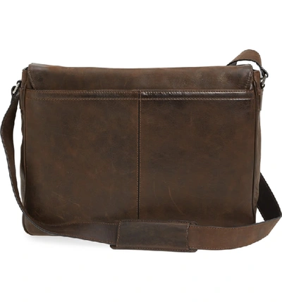 Shop Frye Oliver Leather Messenger Bag - Brown In Dark Brown