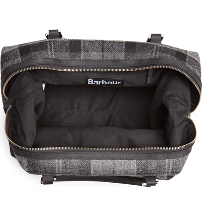 Shop Barbour Shadow Duffel Bag - Black In Black/ Grey Tartan
