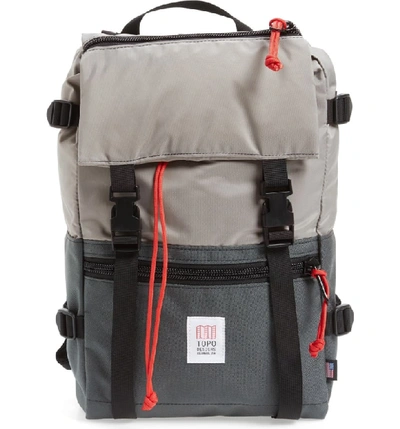 Shop Topo Designs 'rover' Backpack - Grey In Charcoal/ Silver