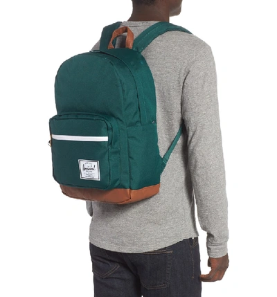 Shop Herschel Supply Co Pop Quiz Backpack - Blue/green In Deep Teal/ Tan