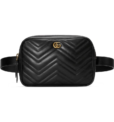 Gucci Gg Marmont Quilted Leather Belt Bag in Black for Men