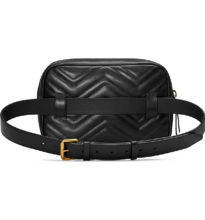 Shop Gucci Gg Marmont 2.0 Matelasse Convertible Leather Belt Bag In Black