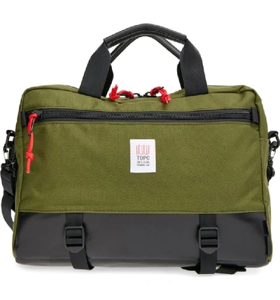 Shop Topo Designs 'commuter' Briefcase - Green In Olive/ Black Leather