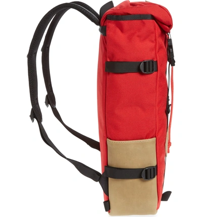 Shop Topo Designs 'klettersack' Backpack - Red In Red/khaki Leather