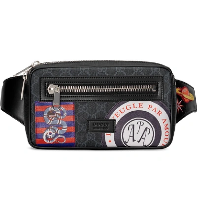 Shop Gucci Patch Hip Pack In Black