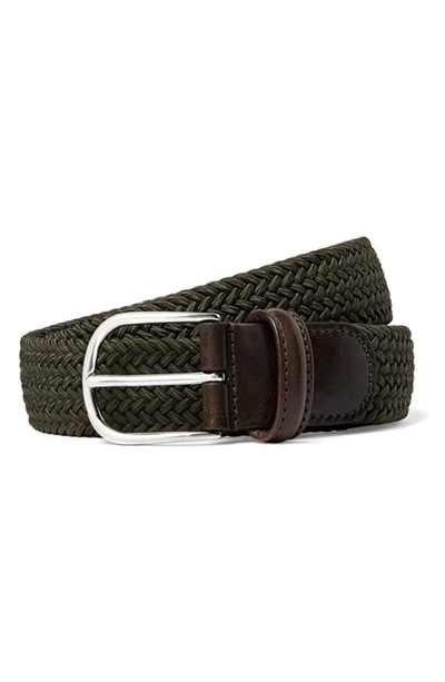 Shop Anderson's Stretch Woven Belt In Olive
