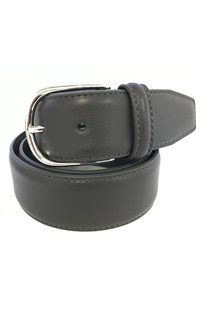 Shop Anderson's Leather Belt In Grey
