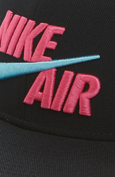 Shop Nike Air True Snapback Baseball Cap - Black In Black/ Laser Fuchsia