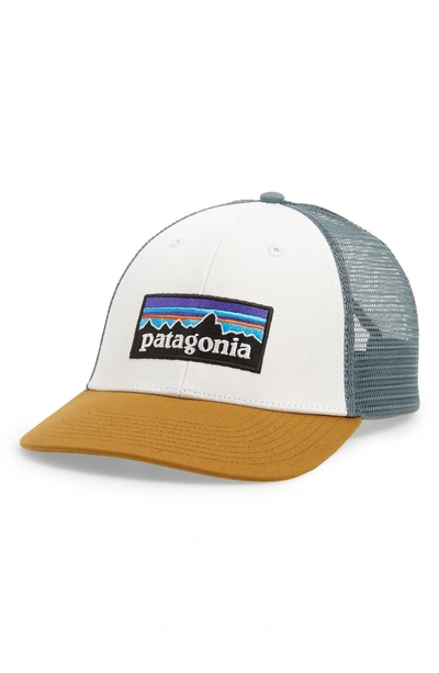 Shop Patagonia 'pg - Lo Pro' Trucker Hat In White/ Kastanos Brown
