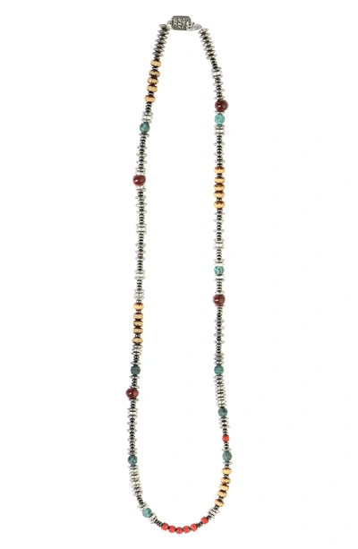 Shop King Baby American Voices Ceramic & Glass Bead Necklace In Turquoise