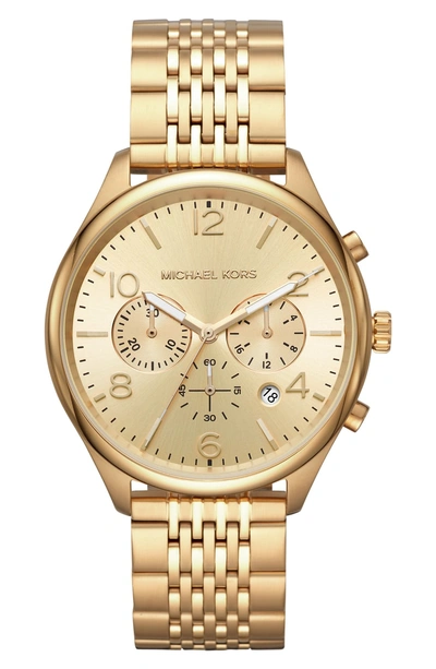 Shop Michael Kors Merrick Bracelet Watch, 42mm In Gold