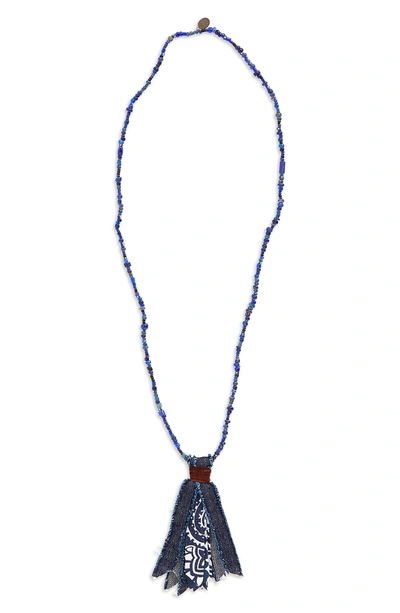 Shop Mikia Bandana Pendant Necklace In Vintage Glass Beads