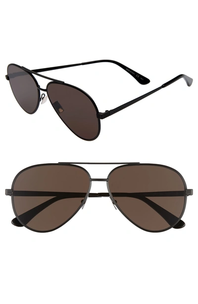 Shop Saint Laurent Classic 60mm Aviator Sunglasses In Black