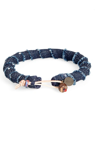 Shop Mikia Denim Bracelet In Blue Denim