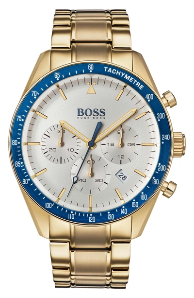 Shop Hugo Boss Trophy Chronograph Bracelet Watch, 44mm In Silver