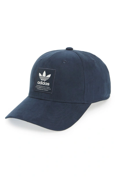 Shop Adidas Originals Trefoil Snapback Baseball Cap - Blue In Collegiate Navy/ Chalk White