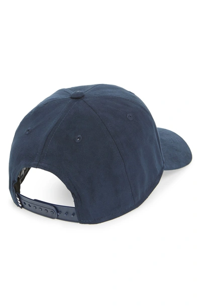 Shop Adidas Originals Trefoil Snapback Baseball Cap - Blue In Collegiate Navy/ Chalk White