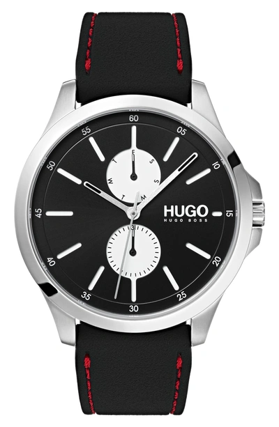 Shop Hugo Silicone Strap Watch, 41mm In Black