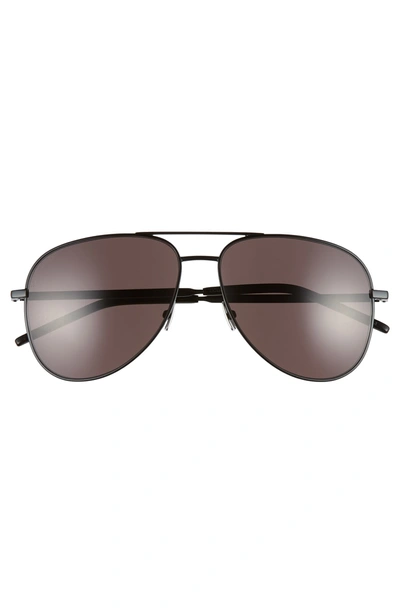 Shop Saint Laurent Classic 11 Folk 59mm Aviator Sunglasses In Black