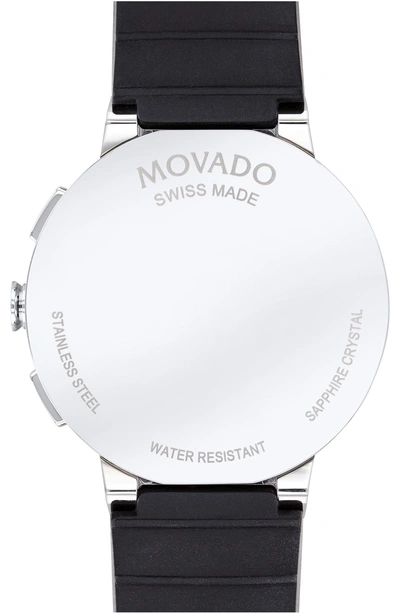 Shop Movado Sapphire Chronograph Rubber Strap Watch, 43mm In Black