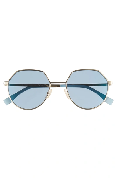 Shop Fendi 54mm Round Sunglasses In Gold