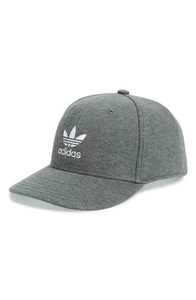 Shop Adidas Originals Trefoil Snapback Baseball Cap - Grey In Dark Heather Grey/ White