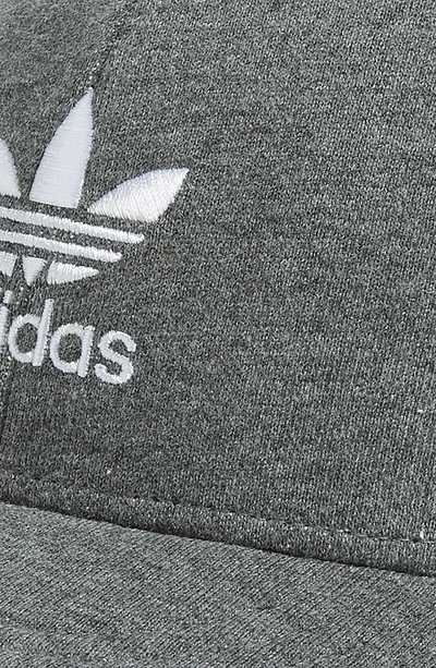 Shop Adidas Originals Trefoil Snapback Baseball Cap - Grey In Dark Heather Grey/ White