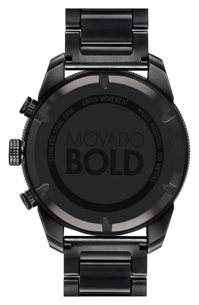 Shop Movado Bold Sport Chronograph Bracelet Watch, 44mm In Black