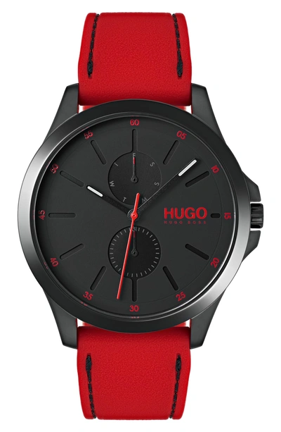 Shop Hugo Silicone Strap Watch, 41mm In Black
