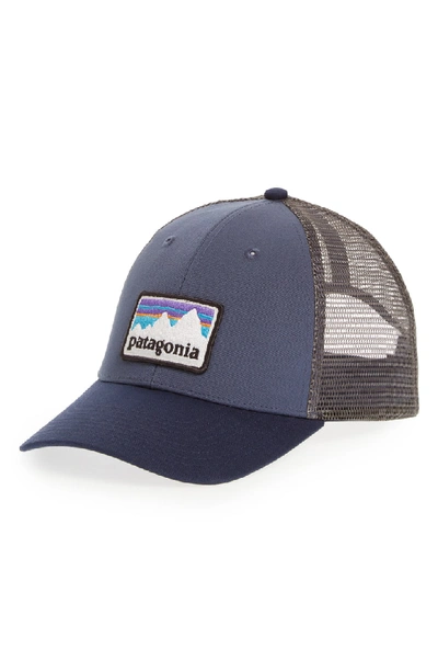 Shop Patagonia Shop Sticker Trucker Hat - Blue In Dolomite Blue