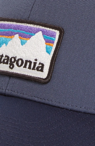 Shop Patagonia Shop Sticker Trucker Hat - Blue In Dolomite Blue