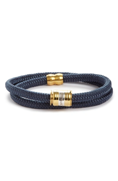 Shop Miansai Double Wrap Rope Bracelet In Solid Navy